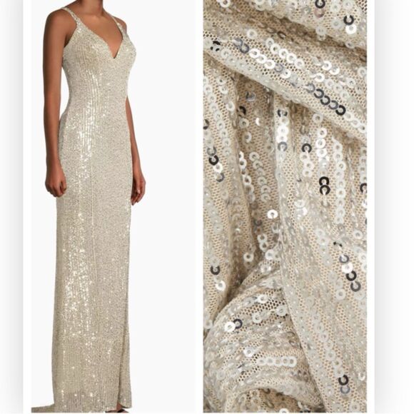 Mac Duggal 11276 Dress Sequined Sleeveless Column Gown NWT size 8 $398 - Picture 3 of 6
